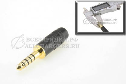 Штекер Jack 4.4mm 5pole, под пайку, черный, для Sony Walkman NW-WM1A, NW-WM1Z