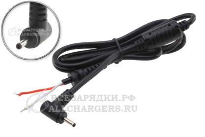 Кабель с разъемом 2.5x0.7, 0.75mm2, 1.1m, угловой штекер, oem