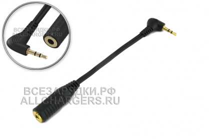 Переходник Jack 3.5mm 3pole (f) - Jack 2.5mm 3pole (m), кабель, угловой, oem