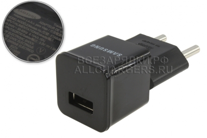 СЗУ c USB выходом, 5.0V, 1.00A, 1x USB-A, с переходником, Samsung ETA0U80JBE, ETA0U80EBE, original