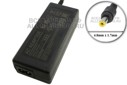 Адаптер питания сетевой 12.0V, 4.00A, 4.8x1.7 (HASU05F, HASU05FV), для монитора ViewSonic и др.