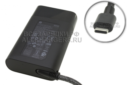 Адаптер питания сетевой PD 65W, USB Type-C, для ноутбука HP (TPN-AA03, TPN-CA06), original