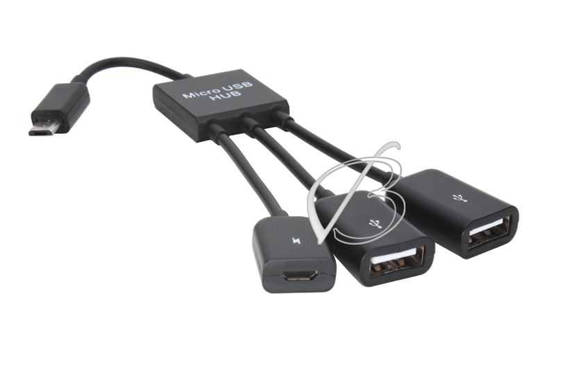  (разветвитель) micro-USB (OTG) - 2x USB, с доп. питанием .