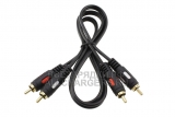 Кабель 2x RCA (m) - 2x RCA (m), 1.0m, для аудио- и видео- техники, oem