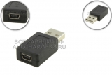 Переходник mini-USB (f) - USB-A (m), прямой, адаптер, oem