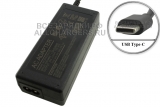 Адаптер питания сетевой PD 65W, USB Type-C, для ноутбука, отд. шнур, oem, черный