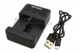 Зарядное устройство для Panasonic (DMW-BLA13, VW-VBG130), питание от USB, два отсека, oem
