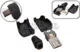 Разъем micro-USB, штекер (m), на кабель, под пайку, угловой, правый и левый угол (right, left angle)
