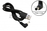 Переходник USB - 5.0V, 5.5x2.1, угловой, кабель, 1.0m, для видеокамеры, приставки, oem