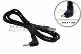 Переходник USB - 5.0V, 2.5x0.7, угловой, кабель, 1.0m, для различных устройств, черный, oem
