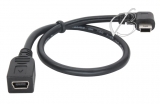 Переходник mini-USB (f) - mini-USB (m), угловой, правый угол (right angle), кабель, oem