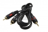 Кабель мультимедийный, Jack 3.5mm - 2x RCA male, 1.0m, oem