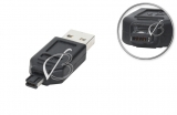 Переходник USB, mini-USB 4pin (4pin + 4pin, mini-B), две выемки (double notch), для MP3-плееров, oem