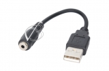 Переходник USB - Jack 2.5mm (f), черный, для ЗУ или PowerBank, oem