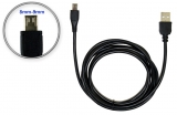 Кабель USB - micro-USB, 1.0m (стандартный), удлиненный штекер (8mm), двухсторонний, черный, oem