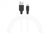 Кабель USB - micro-USB, 1.0m, усиленный, силикон, белый, oem