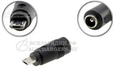 Переходник для ЗУ (5.5x2.1 - micro-USB), прямой, жесткий, для различного оборудования, oem