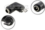 Переходник для ЗУ (5.5x2.1 - micro-USB), угловой, правый угол, для различного оборудования, oem