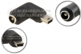 Переходник для ЗУ (5.5x2.1 - mini-USB), угловой, правый угол, для различного оборудования, oem