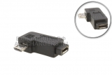 Переходник micro-USB (f) - micro-USB (m), угловой, левый угол (left angle), адаптер, oem