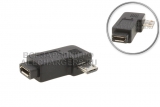 Переходник micro-USB (f) - micro-USB (m), угловой, правый угол (right angle), адаптер, oem