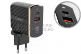 СЗУ с USB выходом, 5.0V, 2.00A, 1x USB, 1x Type-C, QC 3.0, PD, кабель Type C, LDNIO