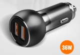 АЗУ с USB выходом, 5.0V, 3.00A, 2x USB, QC 3.0, 36W, LDNIO