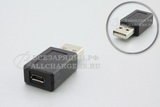 Переходник micro-USB (f) - USB-A (m), прямой, адаптер, oem