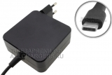 Адаптер питания сетевой PD 65W, USB Type-C, для ноутбука, вилка, oem, черный