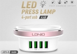 Зарядная станция USB, 5.0V, 22W, 4x USB, Auto-ID, LED лампа-ночник, со шнуром, LDNIO