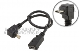 Переходник mini-USB (f) - micro-USB (m), угловой, нижний угол (down angle), кабель, oem