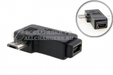 Переходник mini-USB (f) - micro-USB (m), угловой, правый угол (right angle), адаптер, oem