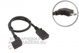 Переходник mini-USB (f) - micro-USB (m), угловой, правый угол (right angle), кабель, oem