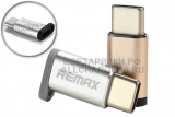 Переходник micro-USB (f) - USB-C (USB 3.1 Type C) (m), прямой, адаптер, oem