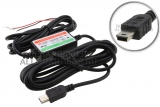 АЗУ с mini-USB выходом, 5.0V, 3.00A, для видеорегистратора, GPS и др., для скрытой проводки
