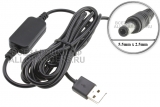 Переходник (конвертер) USB 5V - 9V, 5.5x2.5, для подключения устройств к USB, oem